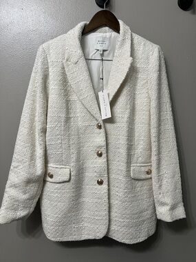 Maison d’Amelie Cream Bouclé Tailored Blazer |  Tweed